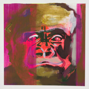 Gemaltes Bild mit dem Titel "Gorilla" von Heike Stommel