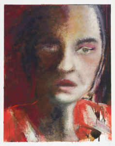 Gemaltes Bild mit dem Titel "The girl with the pale green eye" von Heike Stommel