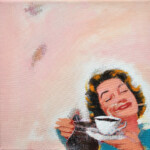 Gemaltes Bild mit dem Titel "Fake Painting No 2 "cofffeetime"" von Heike Stommel