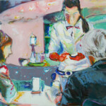 Gemaltes Bild mit dem Titel "Museumscafe II" von Heike Stommel