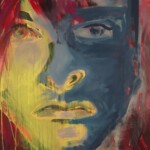 2021, Acryl auf Leinwand, 60 x 60 cm Gemaltes Bild mit dem Titel "Übernahme?" von Heike Stommel